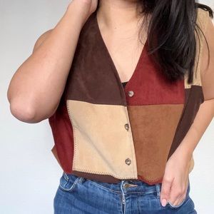 Vintage color patch vest